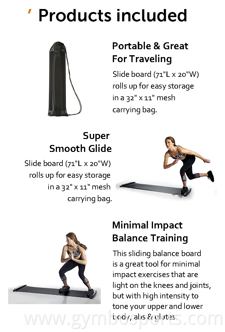 Portable Fitness Low Impact Balance Training Exercise Workout Transfer System Obsidian Exercise Slide Board